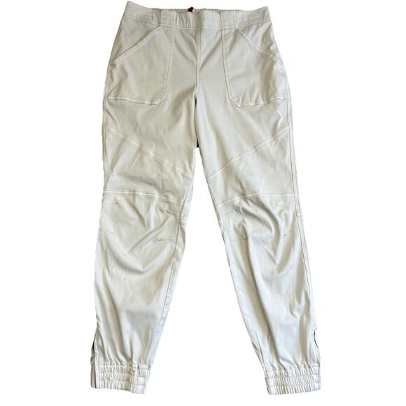 SPANX Pants - Spanx Cargo Jogger Pants Parchment Off-White Stretch Twill Womens XL